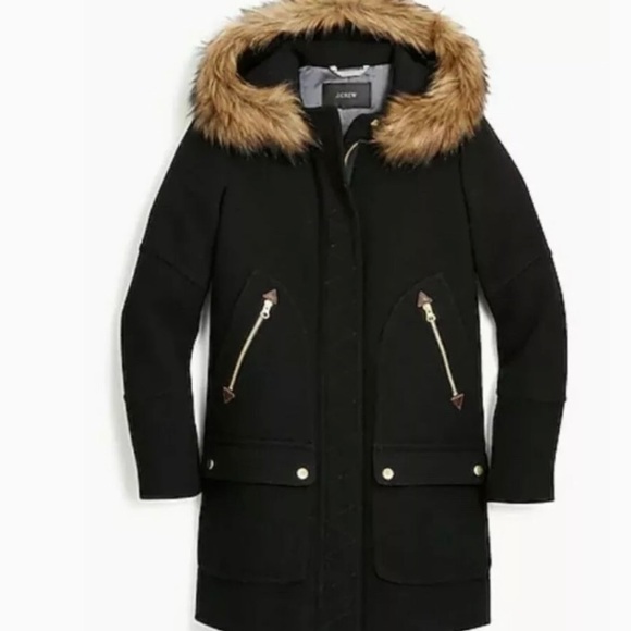 NWT J.CREW Italian Stadium Cloth Chateau Faux Fur - Picture 3 of 5